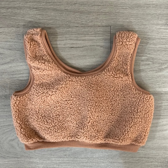 Fuzzy Crop Top Dusty Rose Size small - Picture 1 of 3